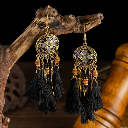 Boho Tassel Flower Summer Earrings - Cake Pops Parties