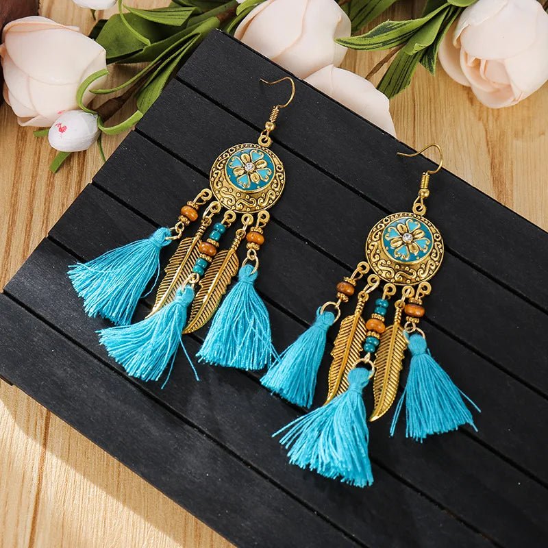 Boho Tassel Flower Summer Earrings - Cake Pops Parties