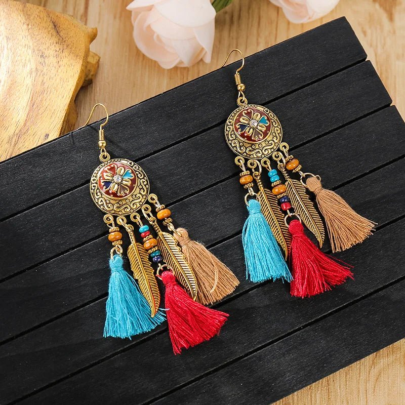 Boho Tassel Flower Summer Earrings - Cake Pops Parties