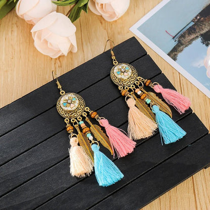 Boho Tassel Flower Summer Earrings - Cake Pops Parties
