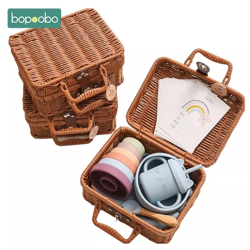 Bopoobo Baby Feeding Tableware & Rainbow Stacker Set - Cake Pops Parties