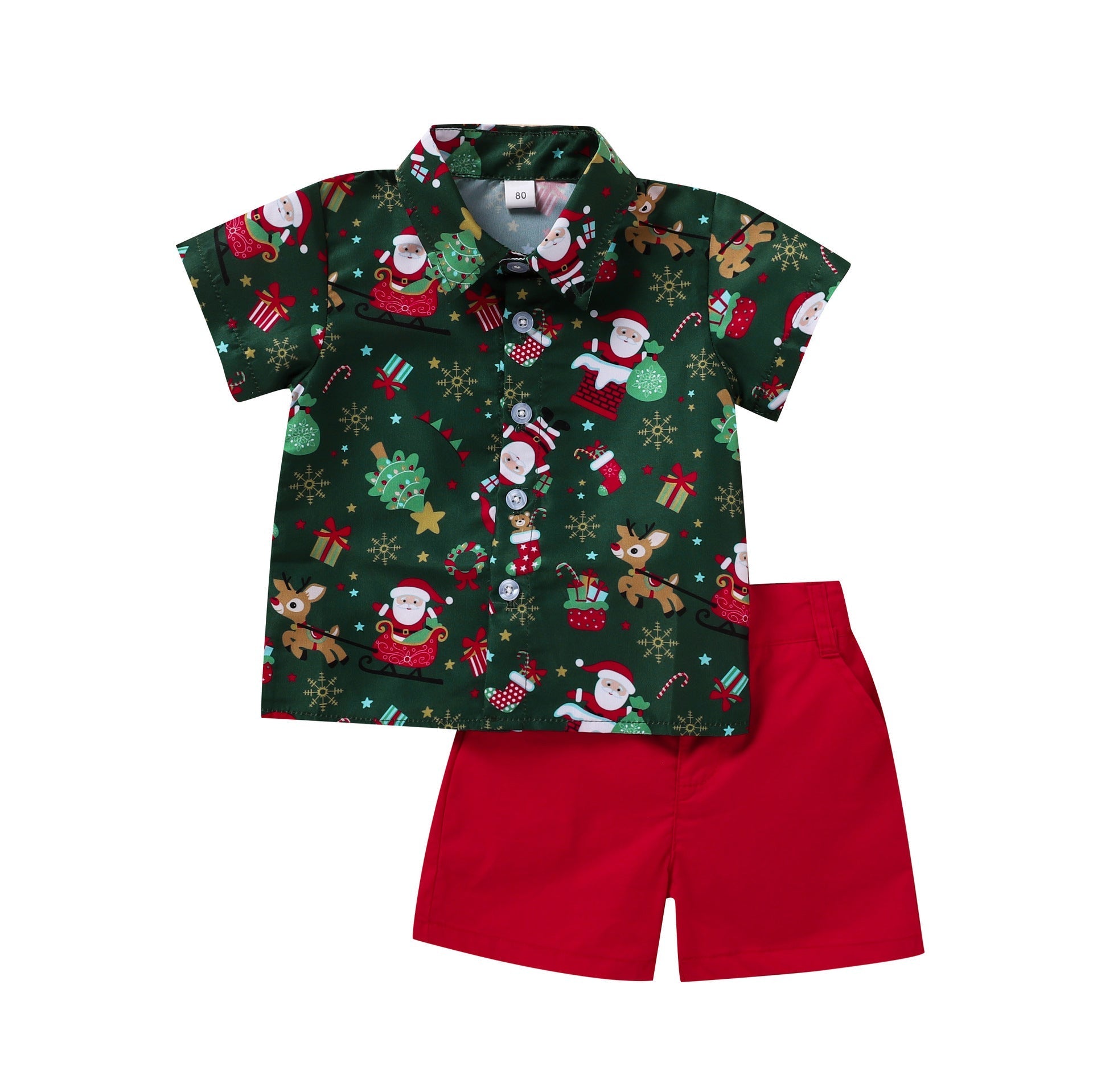 Boys Christmas Cartoon Shirt Set - Cake Pops Parties