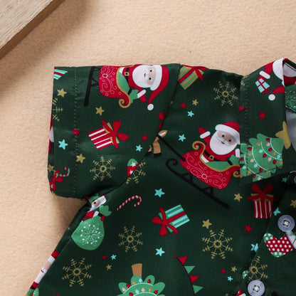 Boys Christmas Cartoon Shirt Set - Cake Pops Parties