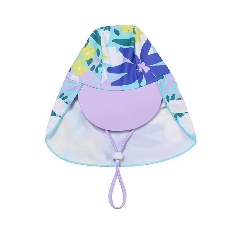 Boys Purple UV Protection Swimsuit | Long Sleeve Set with Swim Cap - Cake Pops Parties
