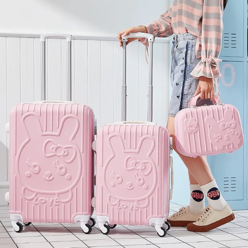 Cartoon Cat Luggage Women’s Password Suitcase Universal Wheels - Cake Pops Parties