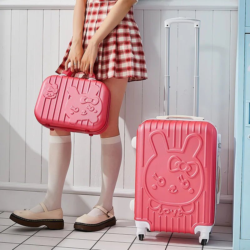 Cartoon Cat Luggage Women’s Password Suitcase Universal Wheels - Cake Pops Parties