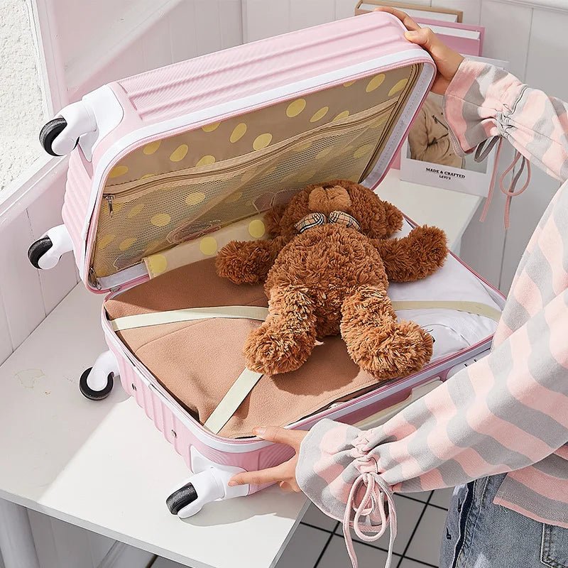 Cartoon Cat Luggage Women’s Password Suitcase Universal Wheels - Cake Pops Parties