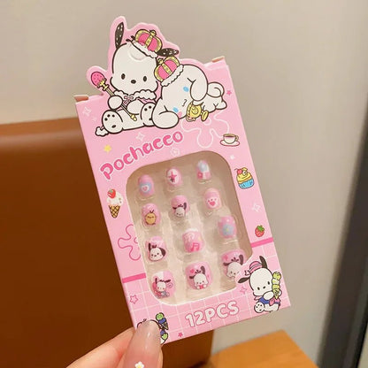 Children’s Hello Kitty Kuromi Nail Stickers Detachable Kids - Cake Pops Parties