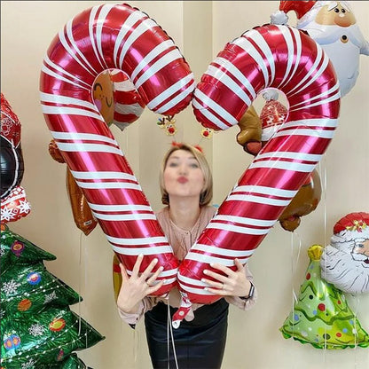 Christmas Crutch Foil Balloons - Cake Pops Parties