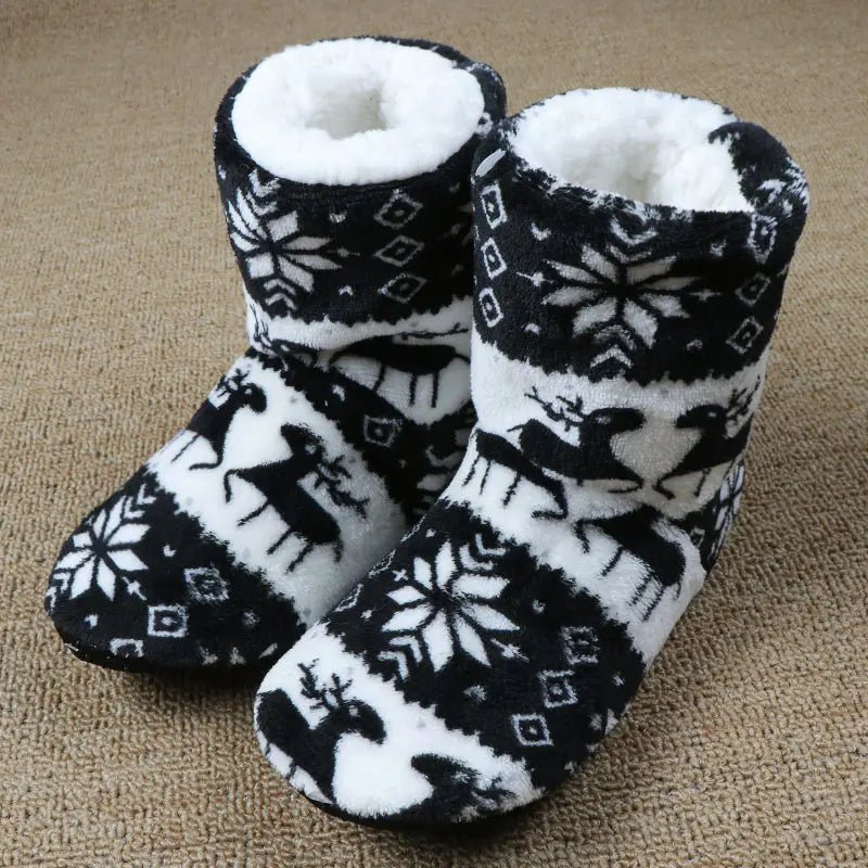 Christmas Elk Cozy Indoor Slippers - Cake Pops Parties