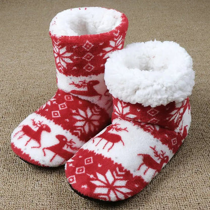 Christmas Elk Cozy Indoor Slippers - Cake Pops Parties