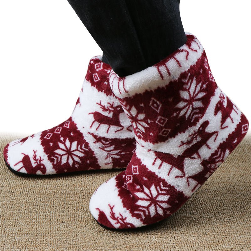 Christmas Elk Plush House Slippers - Cake Pops Parties