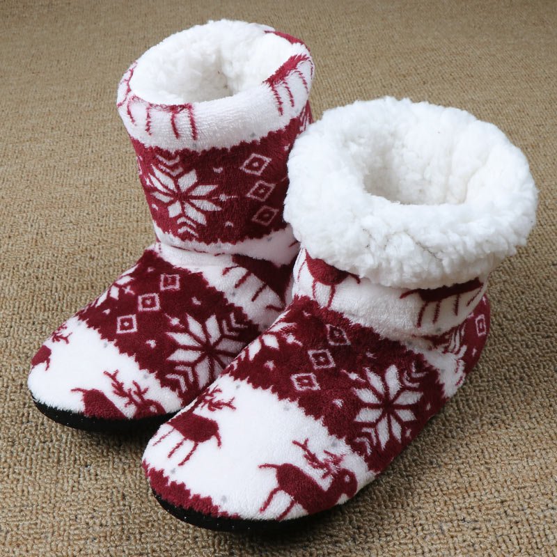 Christmas Elk Plush House Slippers - Cake Pops Parties