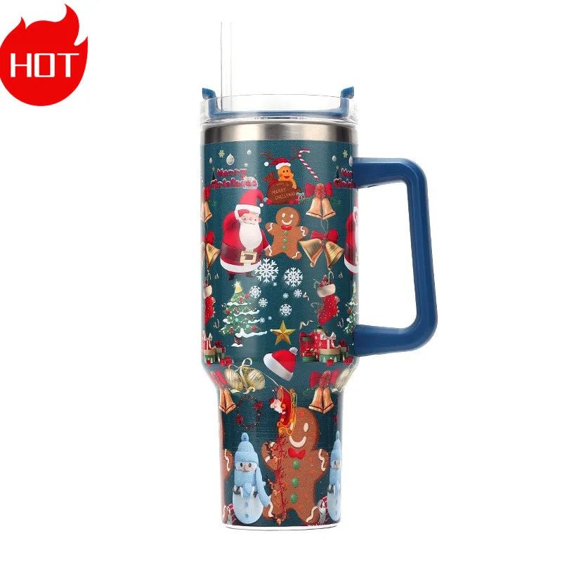 Christmas Gift 40oz Stainless Steel Thermos Tumbler with Handle - Cake Pops Parties