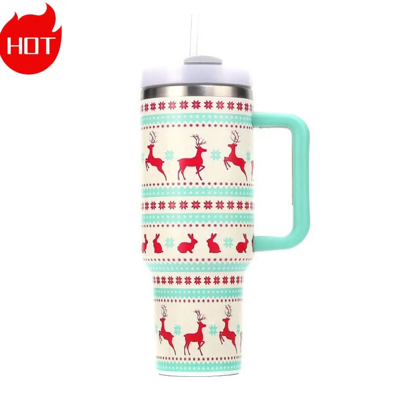 Christmas Gift 40oz Stainless Steel Thermos Tumbler with Handle - Cake Pops Parties