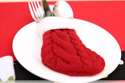 Christmas Knit Socks Cutlery Holders 8pcs - Cake Pops Parties