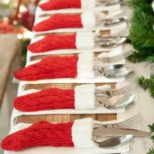 Christmas Knit Socks Cutlery Holders 8pcs - Cake Pops Parties