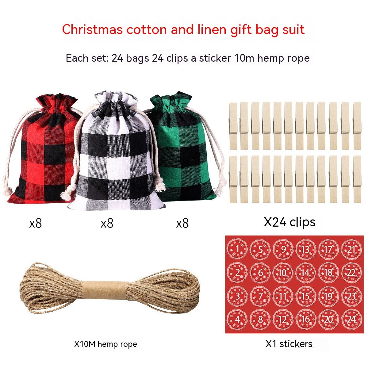 Christmas Linen Candy Bags Set - Cake Pops Parties