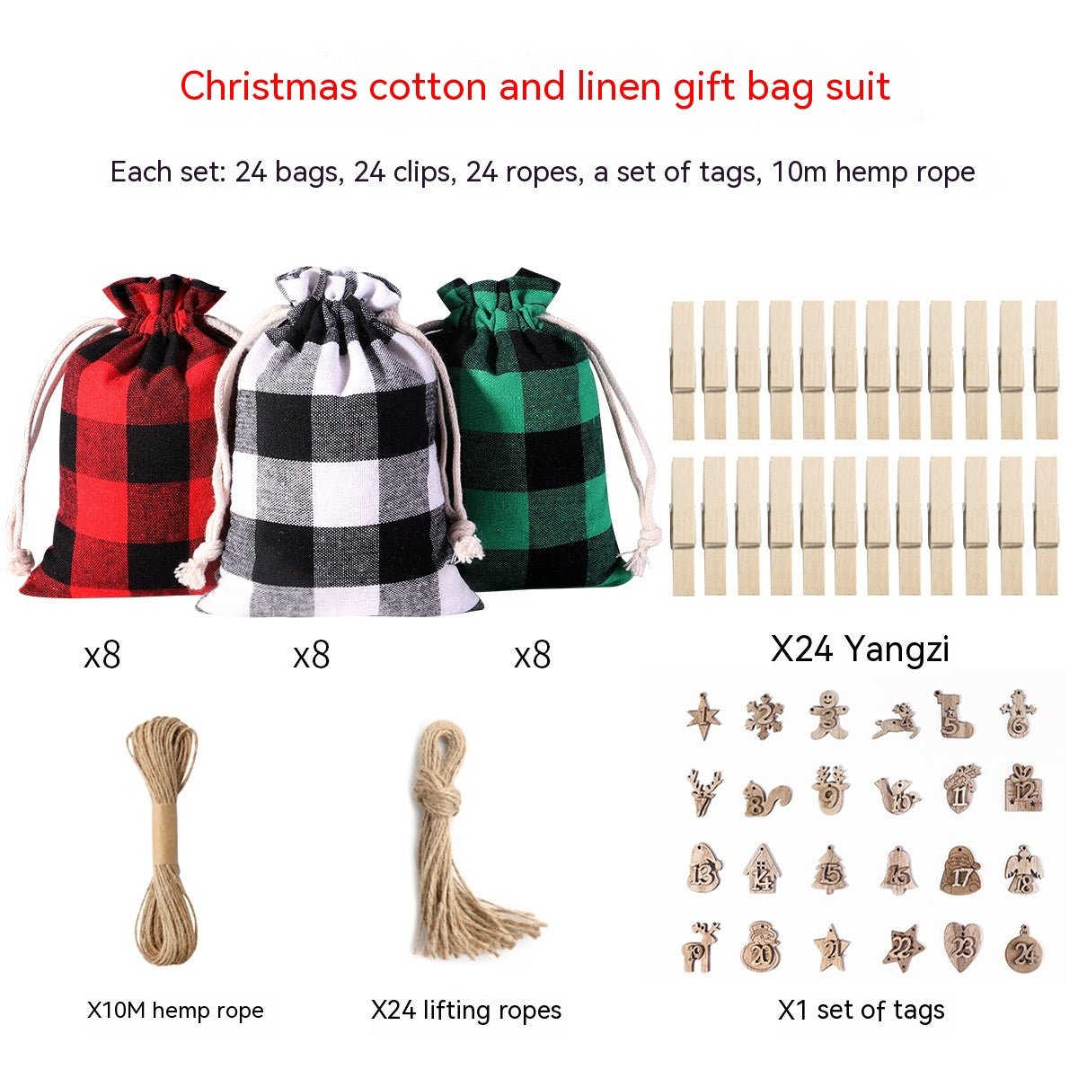 Christmas Linen Candy Bags Set - Cake Pops Parties