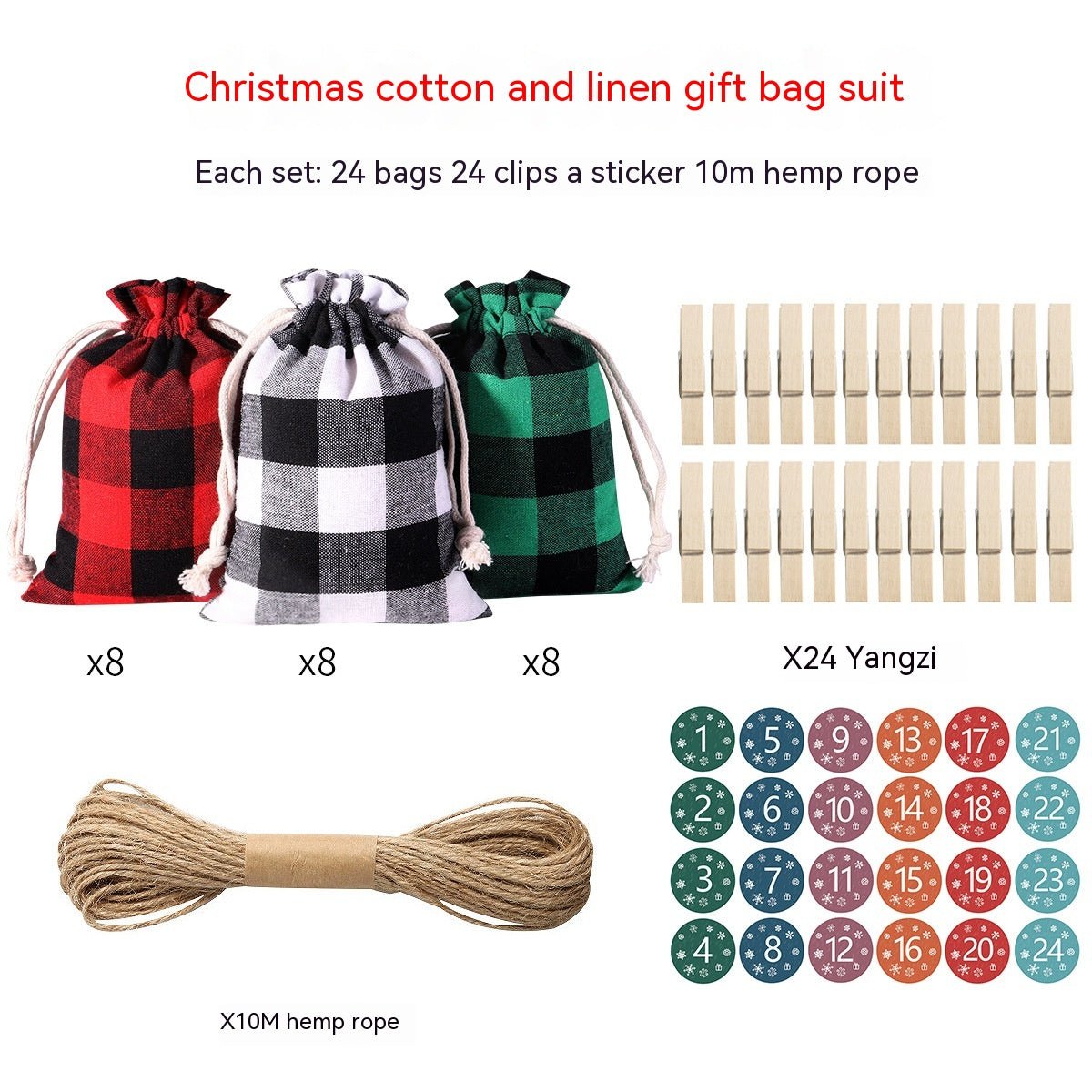 Christmas Linen Candy Bags Set - Cake Pops Parties