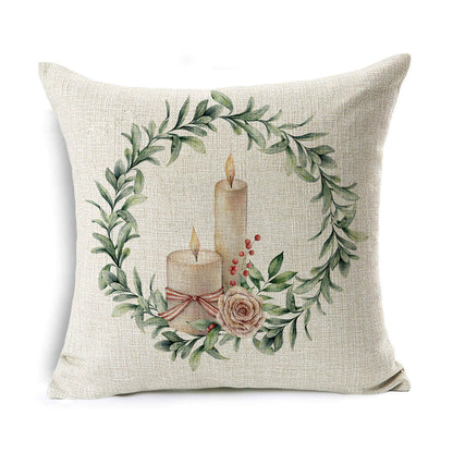 Christmas Linen Wreath Pillowcase - Cake Pops Parties