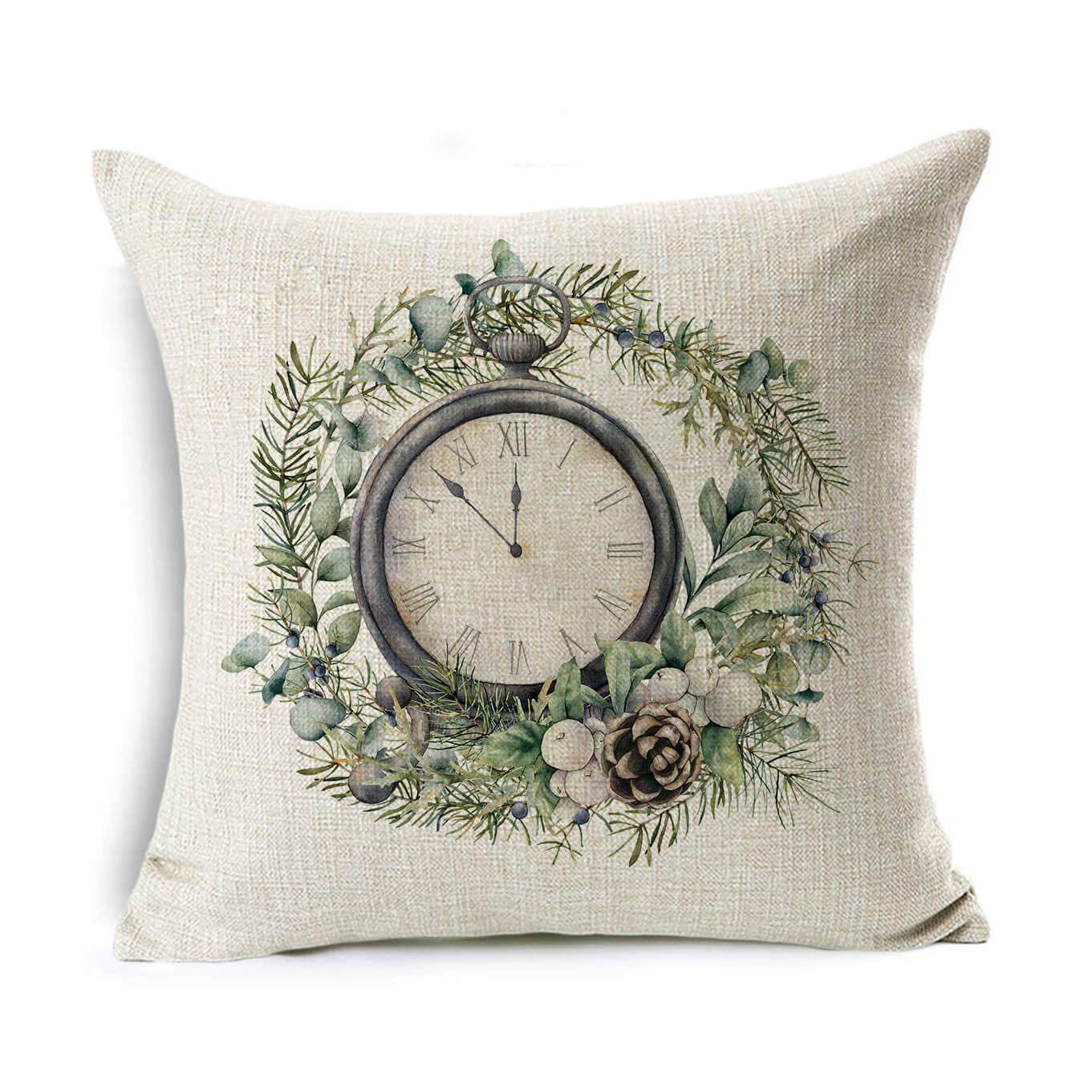 Christmas Linen Wreath Pillowcase - Cake Pops Parties