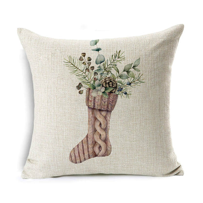 Christmas Linen Wreath Pillowcase - Cake Pops Parties