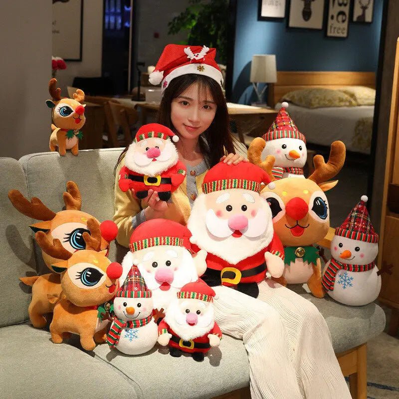Christmas Plush Toy Set - Santa, Elk, Snowman - Cake Pops Parties