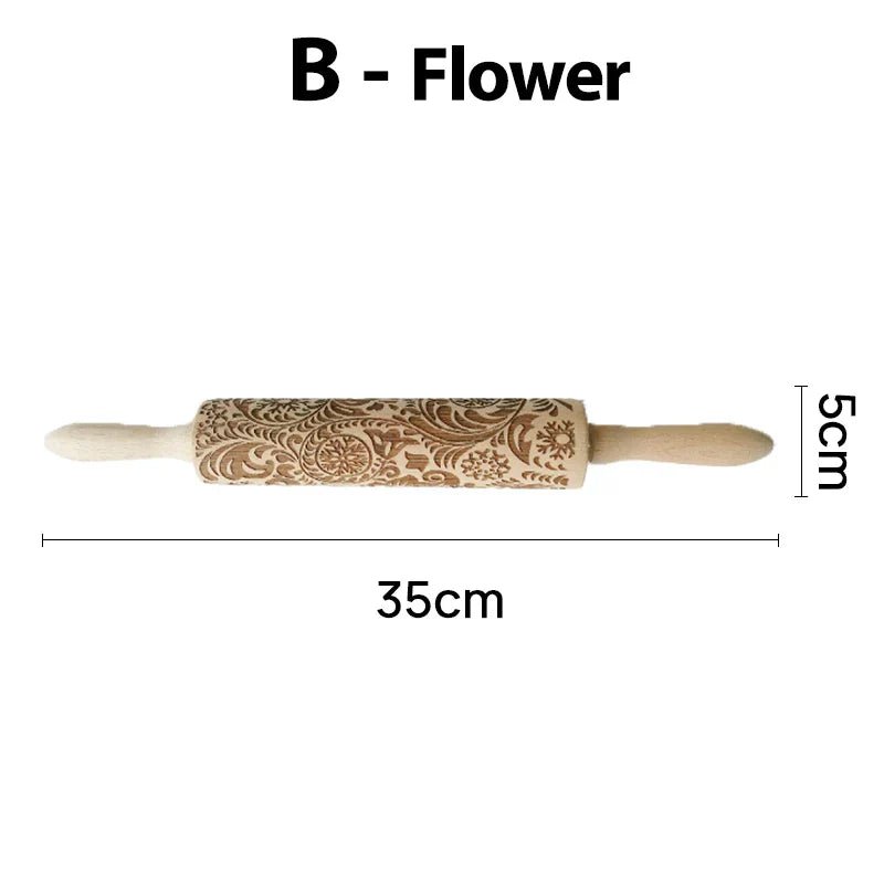 Christmas Rolling Pins - Snowflake Elk Patterned Roller - Cake Pops Parties