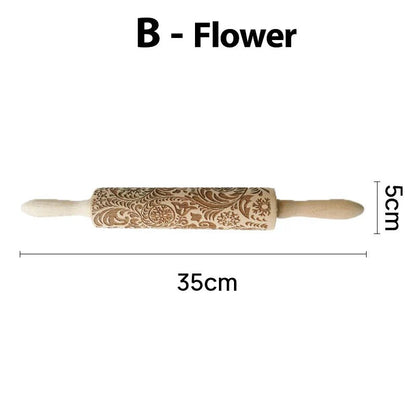 Christmas Rolling Pins - Snowflake Elk Patterned Roller - Cake Pops Parties