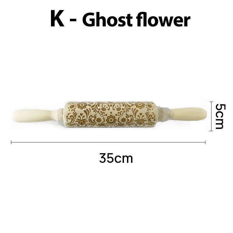 Christmas Rolling Pins - Snowflake Elk Patterned Roller - Cake Pops Parties