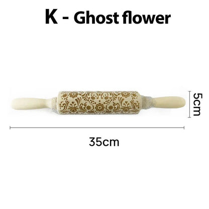 Christmas Rolling Pins - Snowflake Elk Patterned Roller - Cake Pops Parties