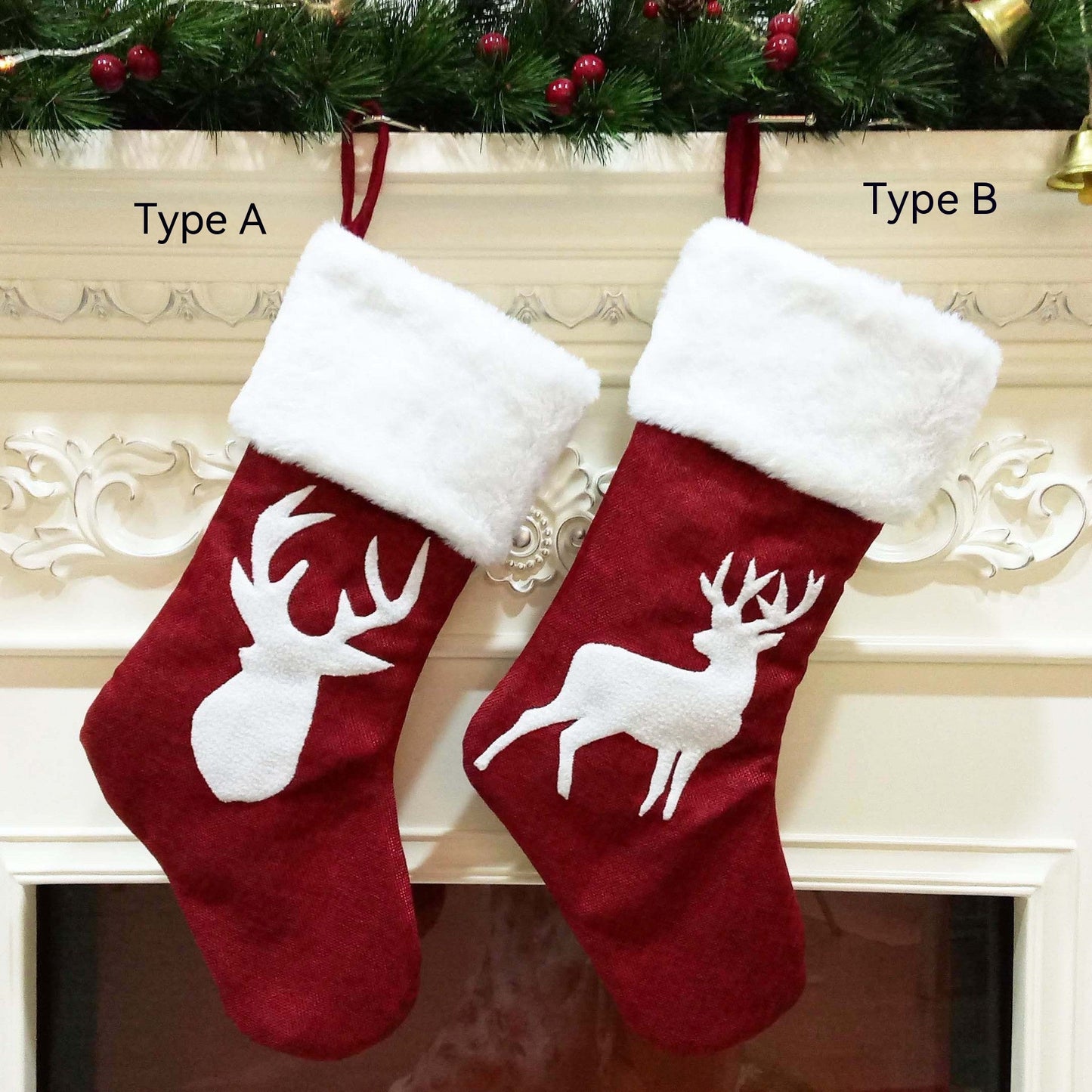 Christmas Stockings Gift Bag Red Hemp Elk - Cake Pops Parties