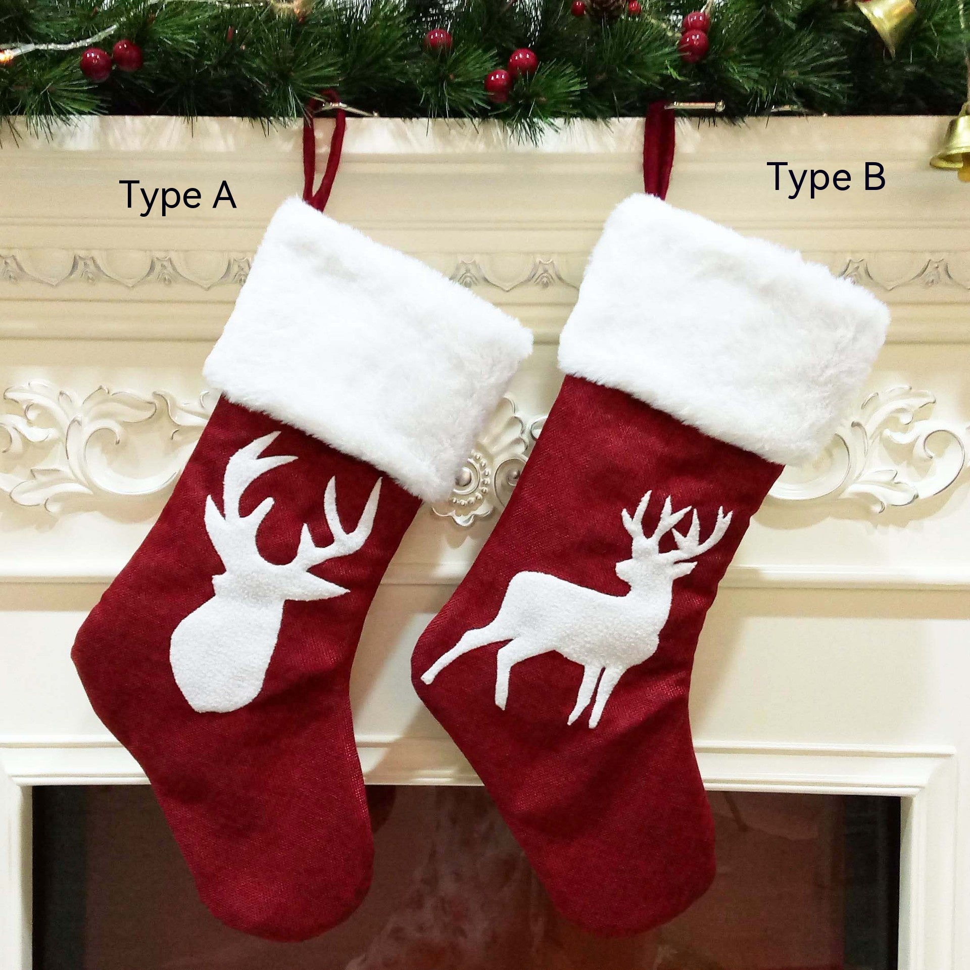 Christmas Stockings Gift Bag Red Hemp Elk - Cake Pops Parties