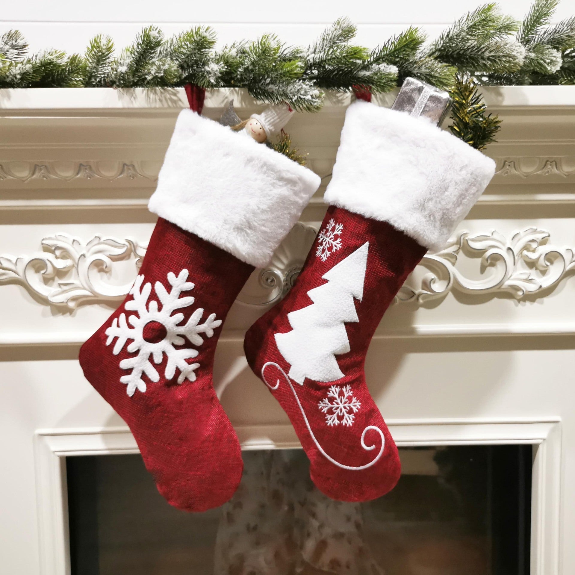 Christmas Stockings Gift Bag Red Hemp Elk - Cake Pops Parties