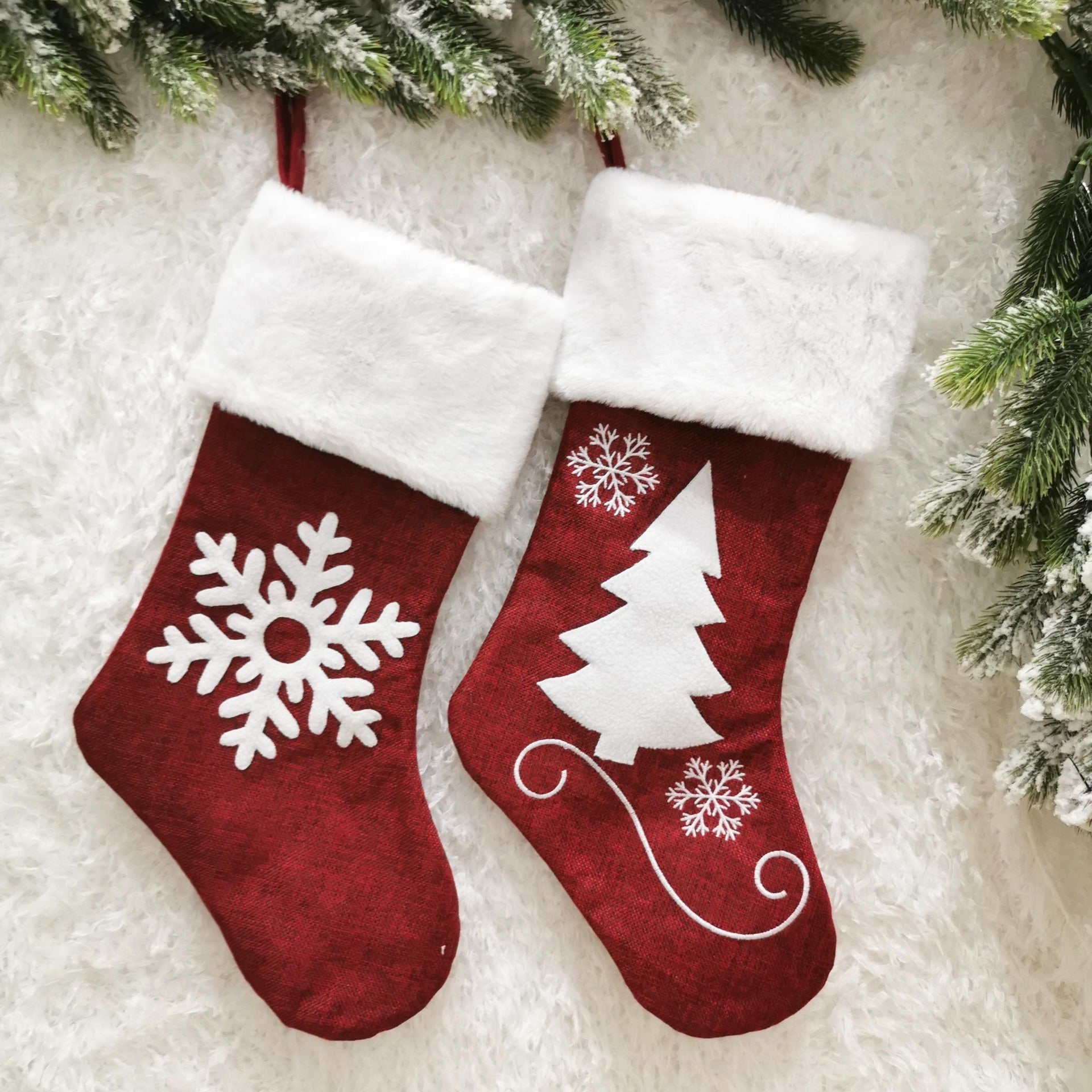 Christmas Stockings Gift Bag Red Hemp Elk - Cake Pops Parties