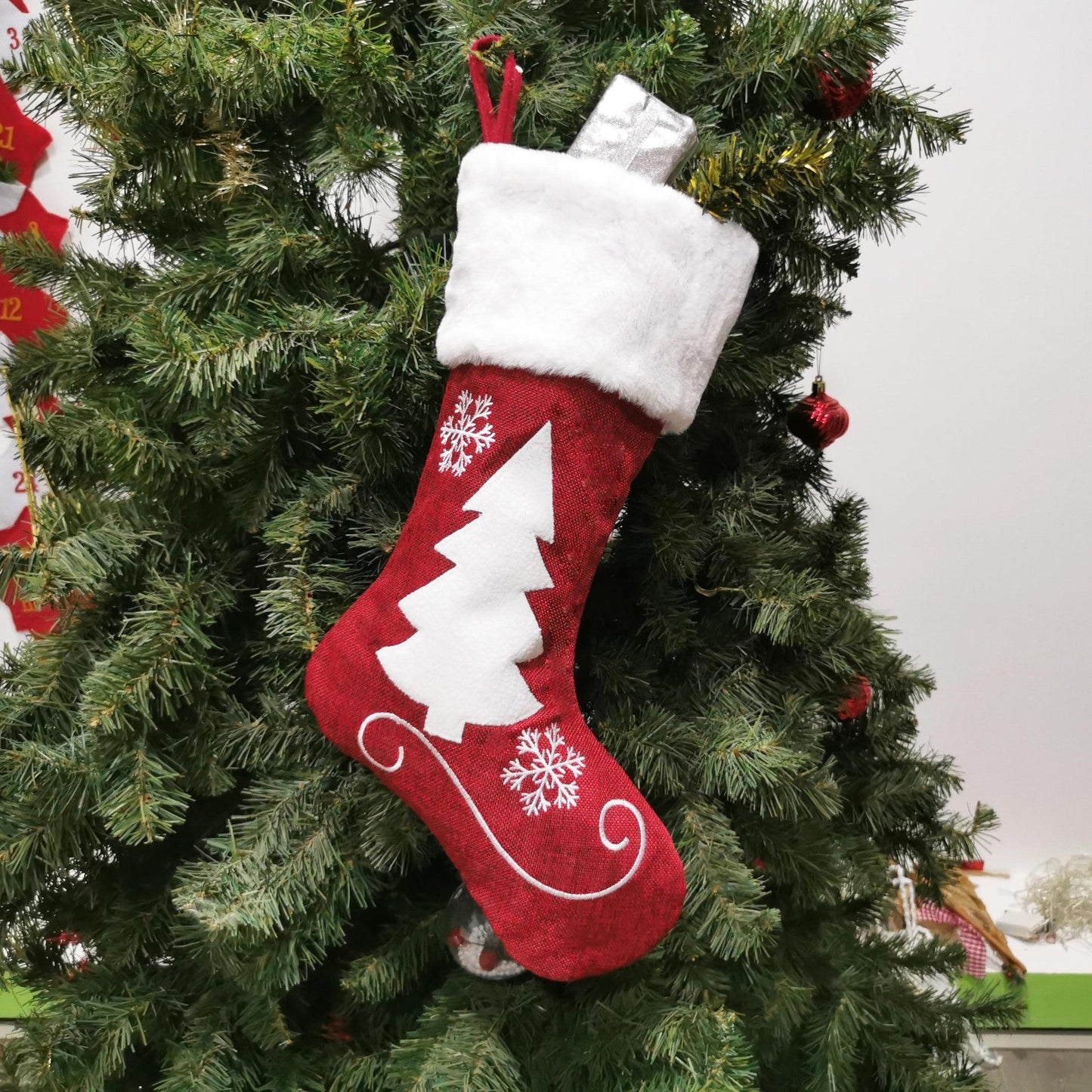 Christmas Stockings Gift Bag Red Hemp Elk - Cake Pops Parties