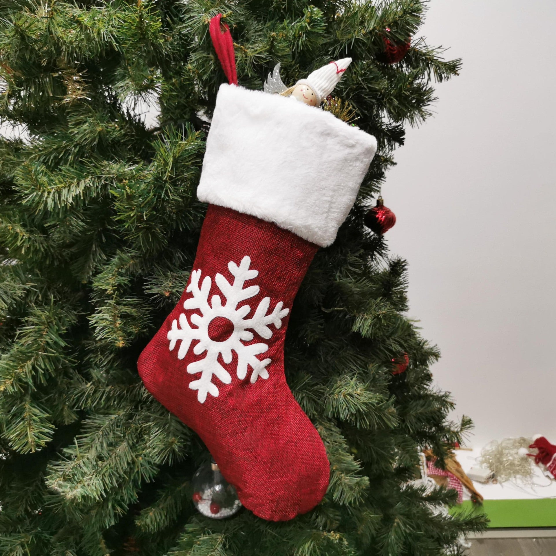 Christmas Stockings Gift Bag Red Hemp Elk - Cake Pops Parties