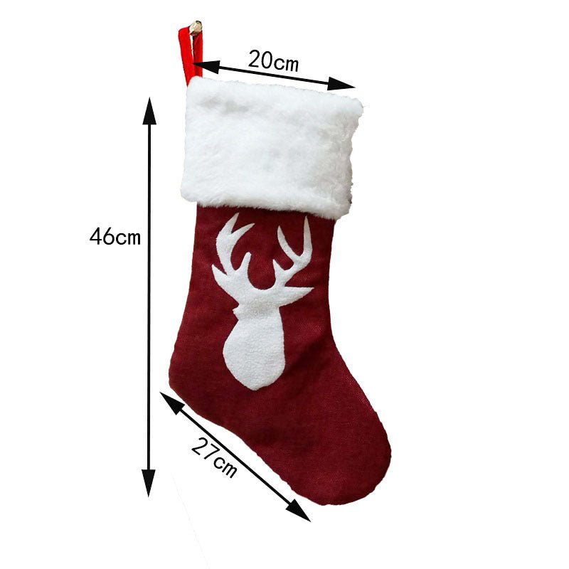 Christmas Stockings Gift Bag Red Hemp Elk - Cake Pops Parties