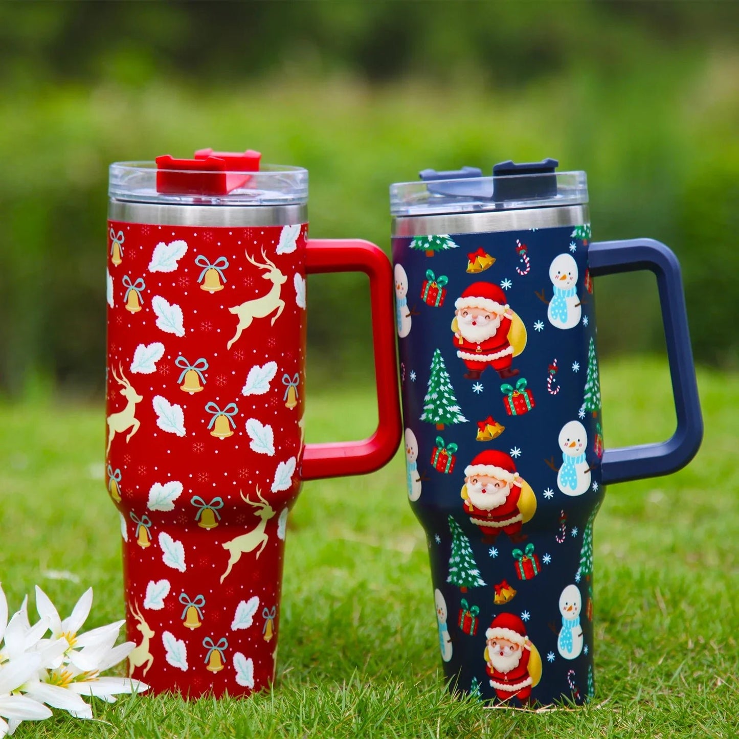 Christmas Thermos Water Bottle 40oz - Cake Pops Parties