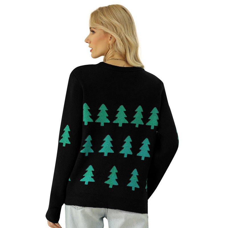 Christmas Tree Jacquard Red Sweater - Cake Pops Parties