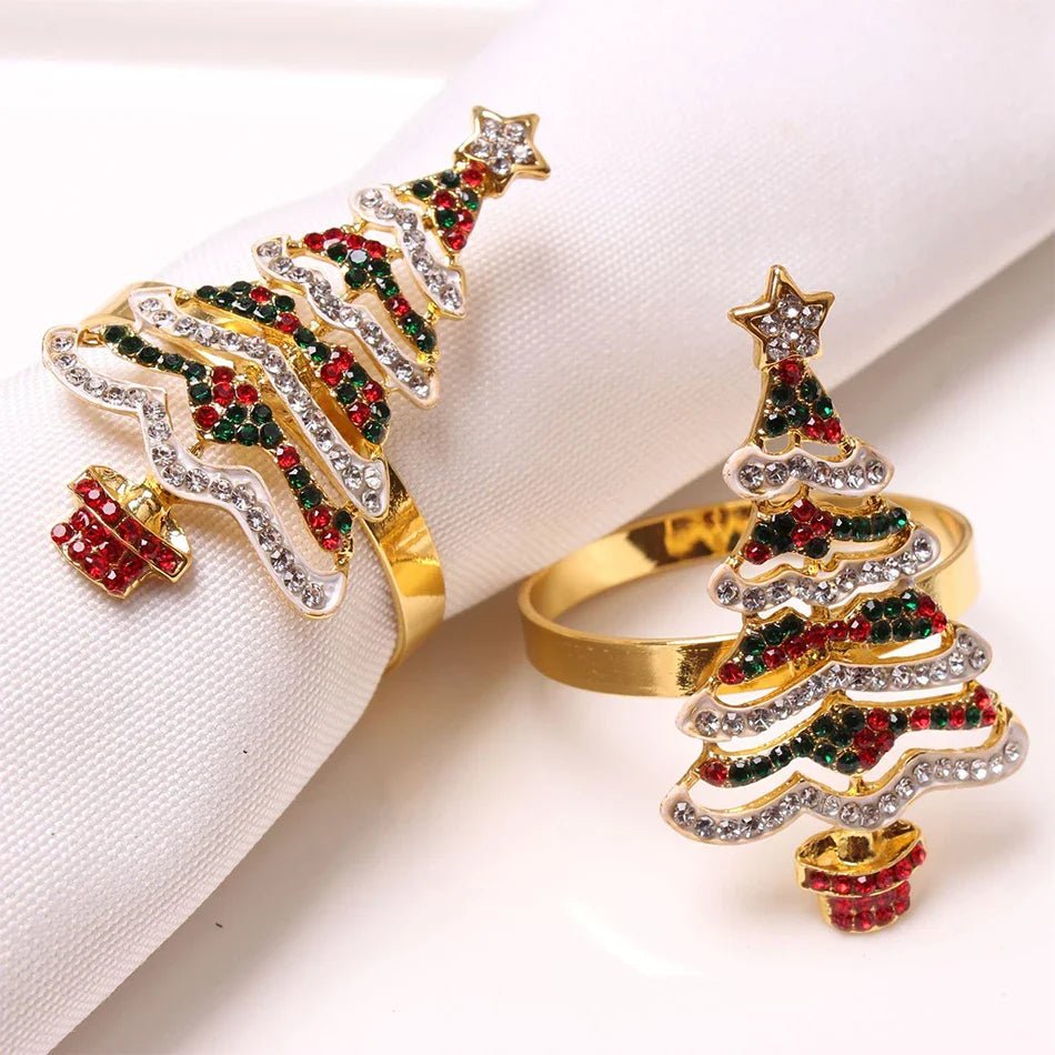 Christmas Tree Napkin Rings Set - Cake Pops Parties