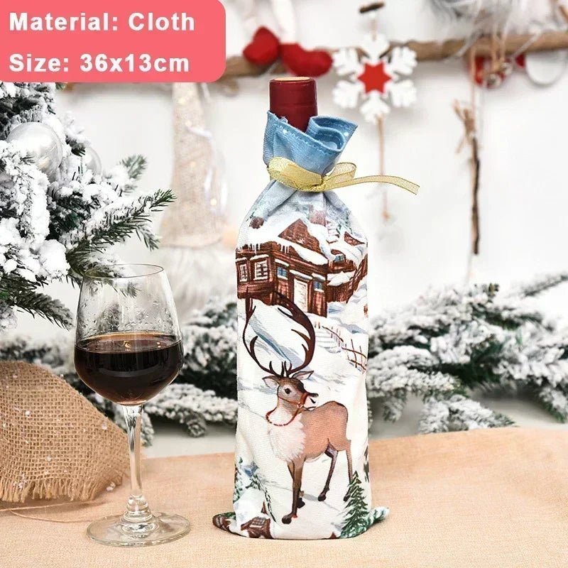 Christmas Wine Bottle Cover Set - Cake Pops Parties
