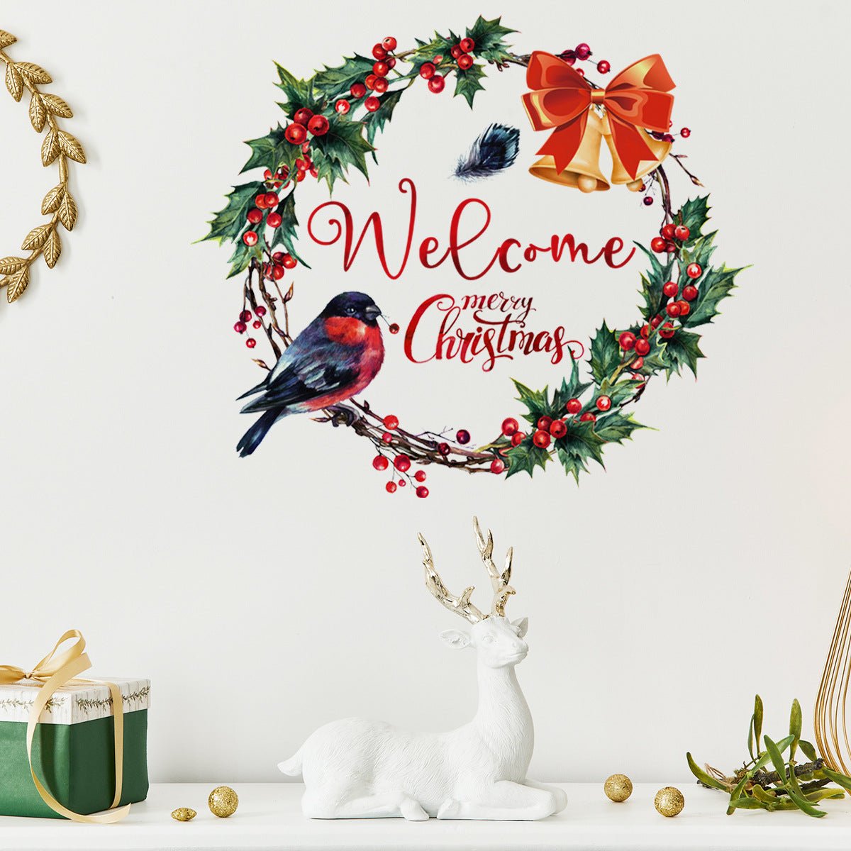 Christmas Wreath Wall Decoration Stickers - Cake Pops Parties