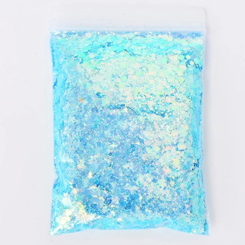 Chunky Mix Iridescent Glitter - 16 Colors 50g - Cake Pops Parties