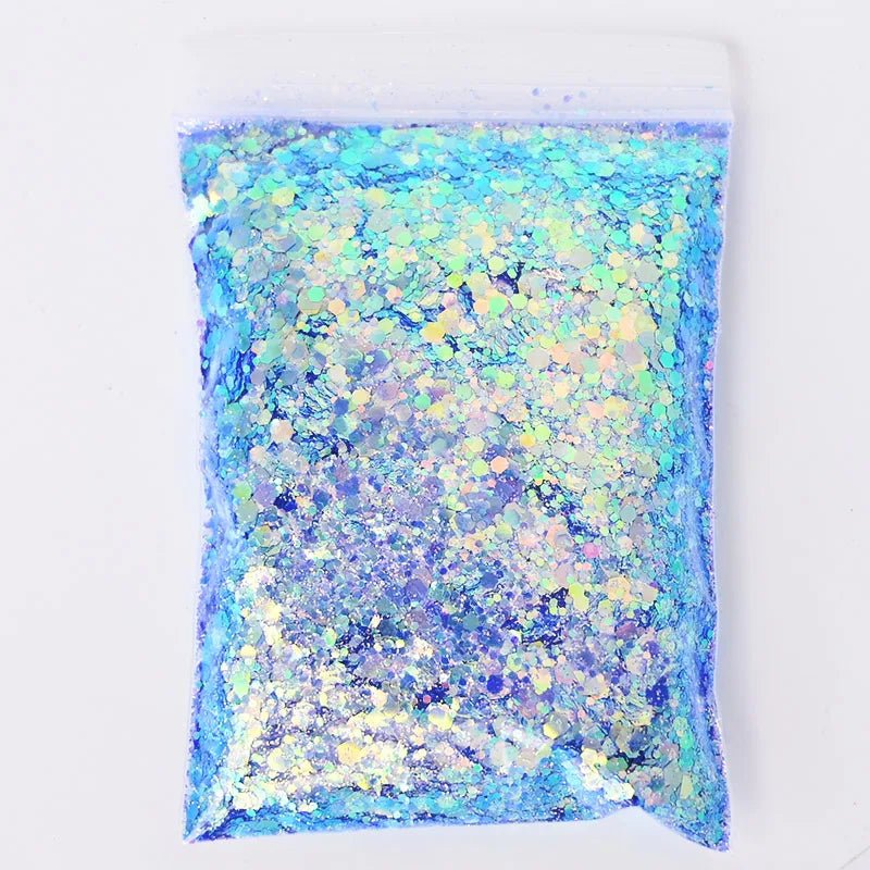 Chunky Mix Iridescent Glitter - 16 Colors 50g - Cake Pops Parties