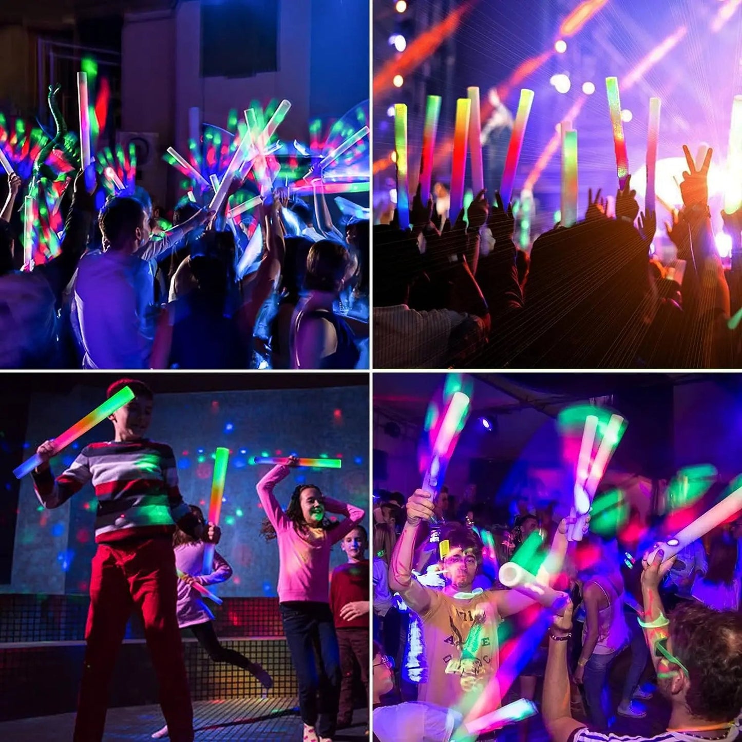Colorful LED Glow Foam Sticks Bulk Pack - Cake Pops Parties