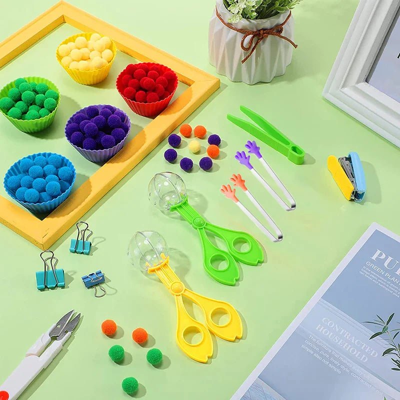 Colorful Plush Ball Sorting Toy - Cake Pops Parties
