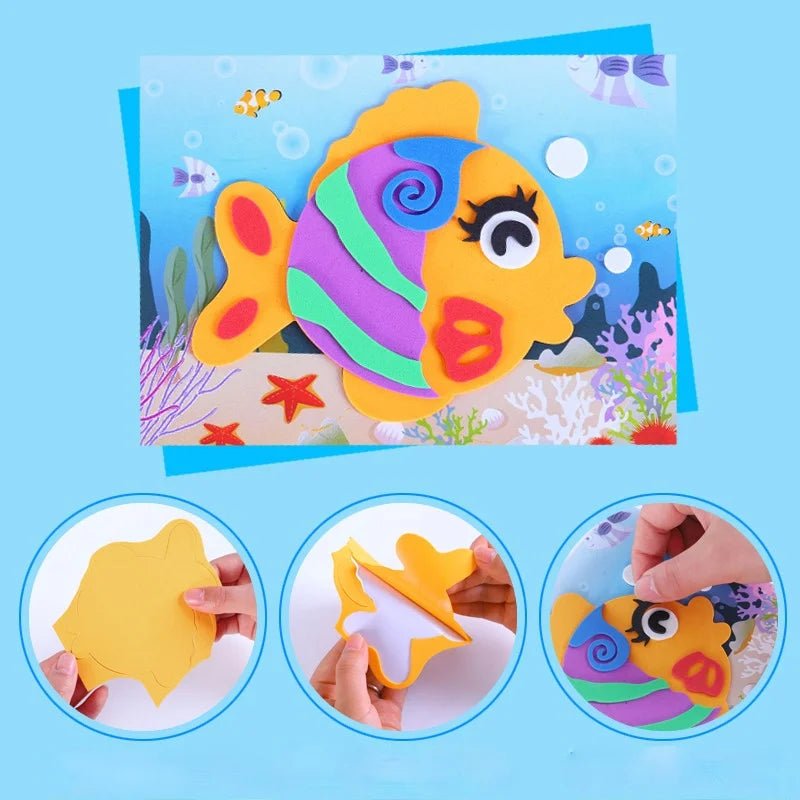Creative DIY Animal Foam Sticker Puzzle - Cake Pops Parties