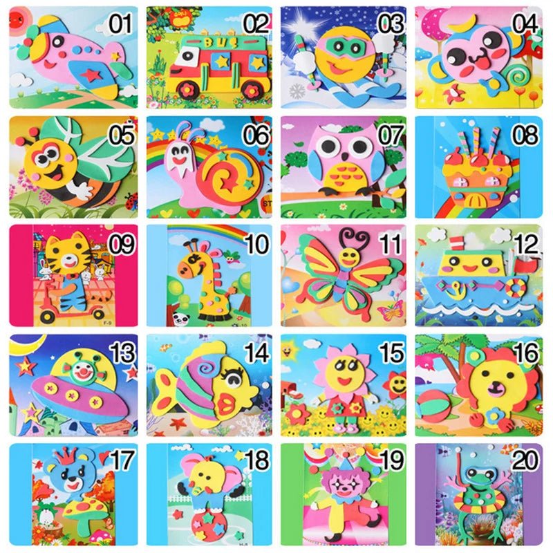 Creative DIY Animal Foam Sticker Puzzle - Cake Pops Parties